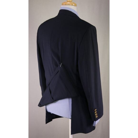 Ravazzolo Navy Blue w/ Gold Metal Buttons Double Breasted Wool Blazer Jacket 40R - Picture 7 of 9